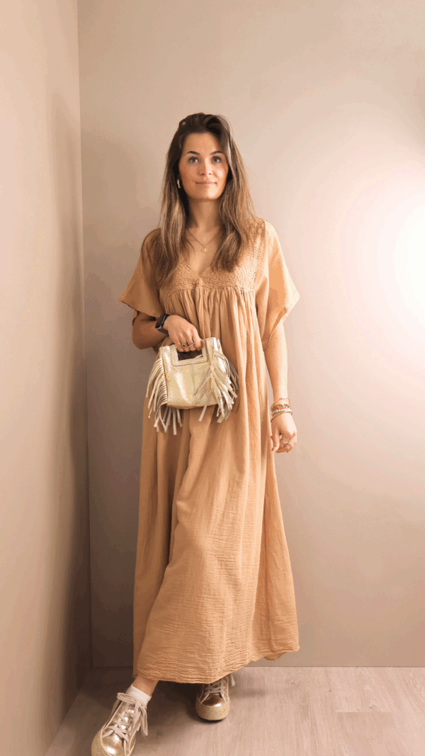 Robe MANCHE COURTE CAMEL – Image 4