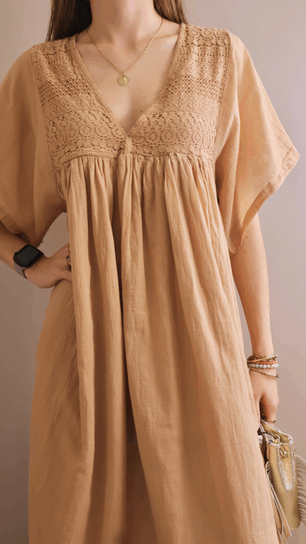 Robe MANCHE COURTE CAMEL – Image 5