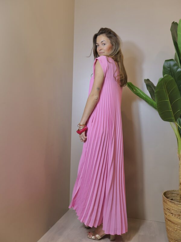 ROBE PLISSEE LONGUE fushia – Image 3