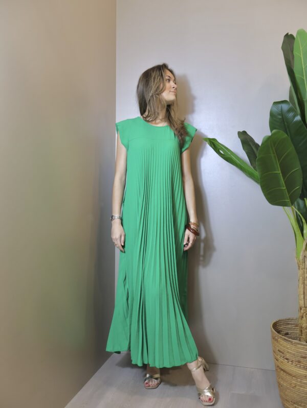 ROBE PLISEE LONGUE VERT BRASIL – Image 3