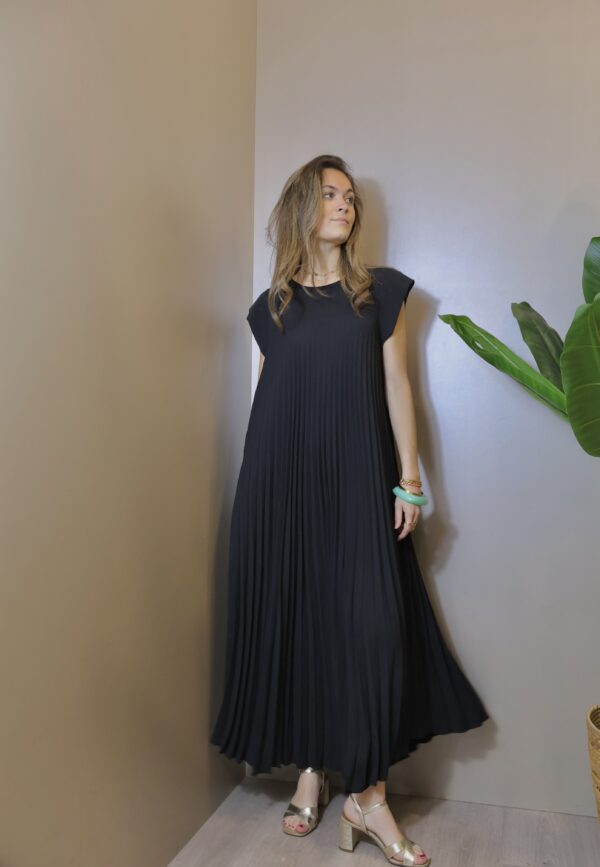 ROBE LONGUE PLISEE BLACK