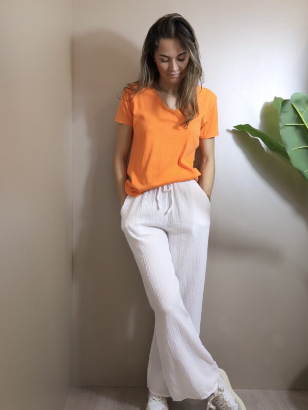 PANTALON GAZ DE COTON WHITE – Image 2