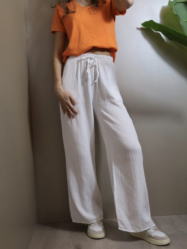PANTALON GAZ DE COTON WHITE