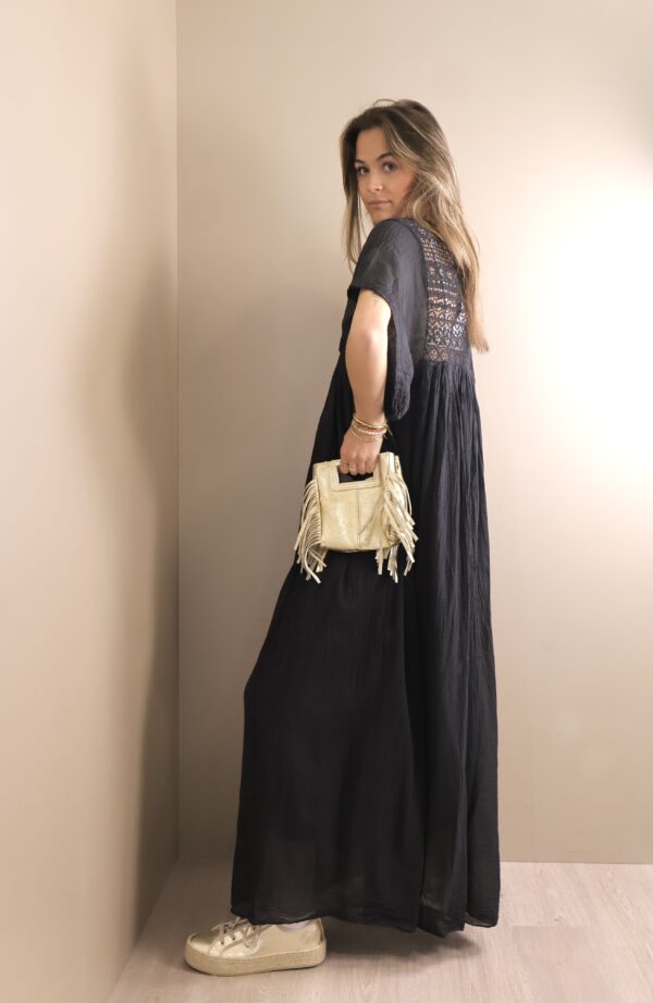 ROBE LONGUE MANCHE COURTE BLACK – Image 3