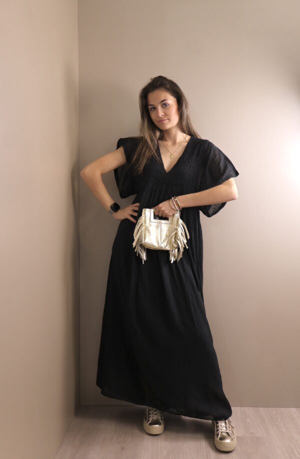ROBE LONGUE MANCHE COURTE BLACK – Image 2