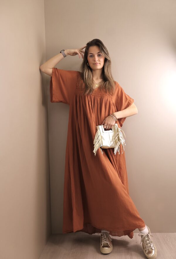Robe MANCHE COURTE - rouille – Image 4