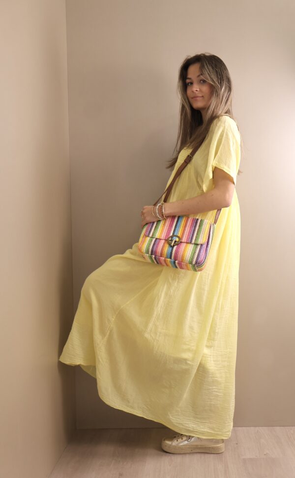 ROBE LONGUE MANCHE COURTE YELLOW – Image 3