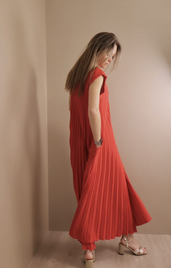 ROBE LONGUE PLISEE RED – Image 2
