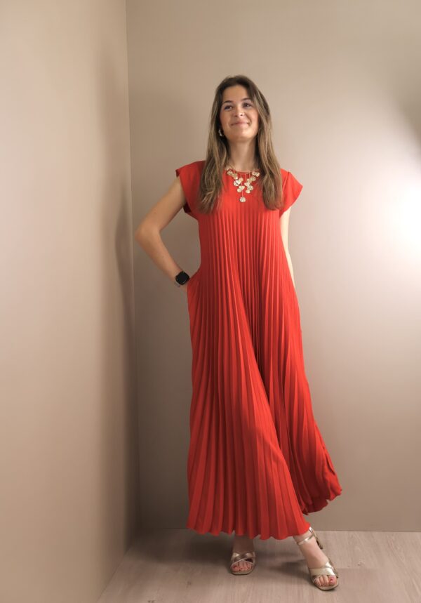ROBE LONGUE PLISEE RED – Image 3