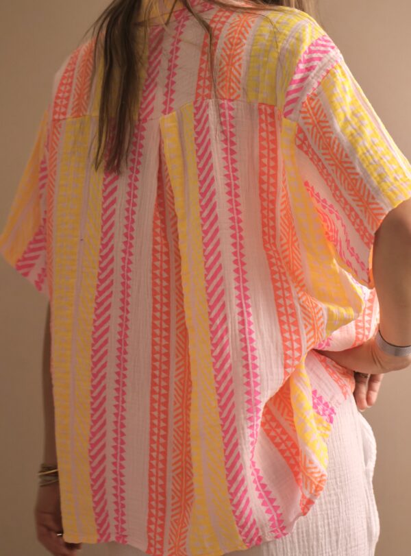 CHEMISE MC IMRPIME COTON FLUO – Image 2