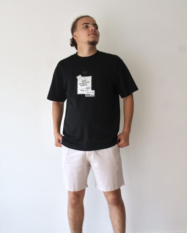 T-shirt Noir "Art Always Wins" – Image 4