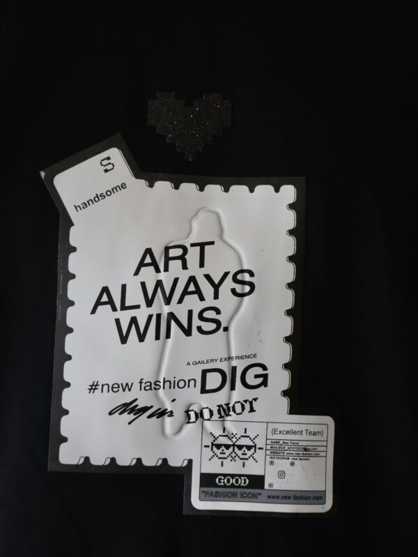 T-shirt Noir "Art Always Wins" – Image 5