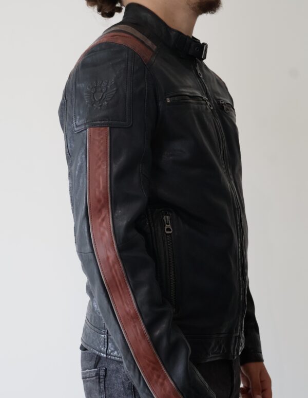 BLOUSON CUIR NAVY – Image 4