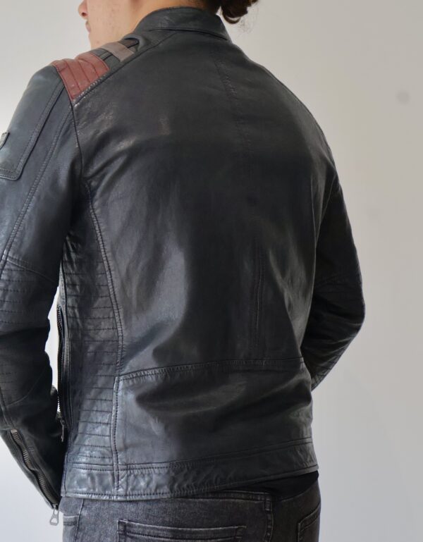 BLOUSON CUIR NAVY – Image 5