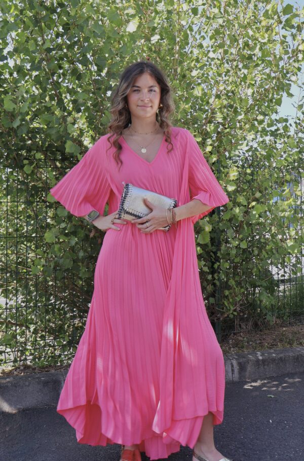 Robe plissée COL V malabar – Image 3