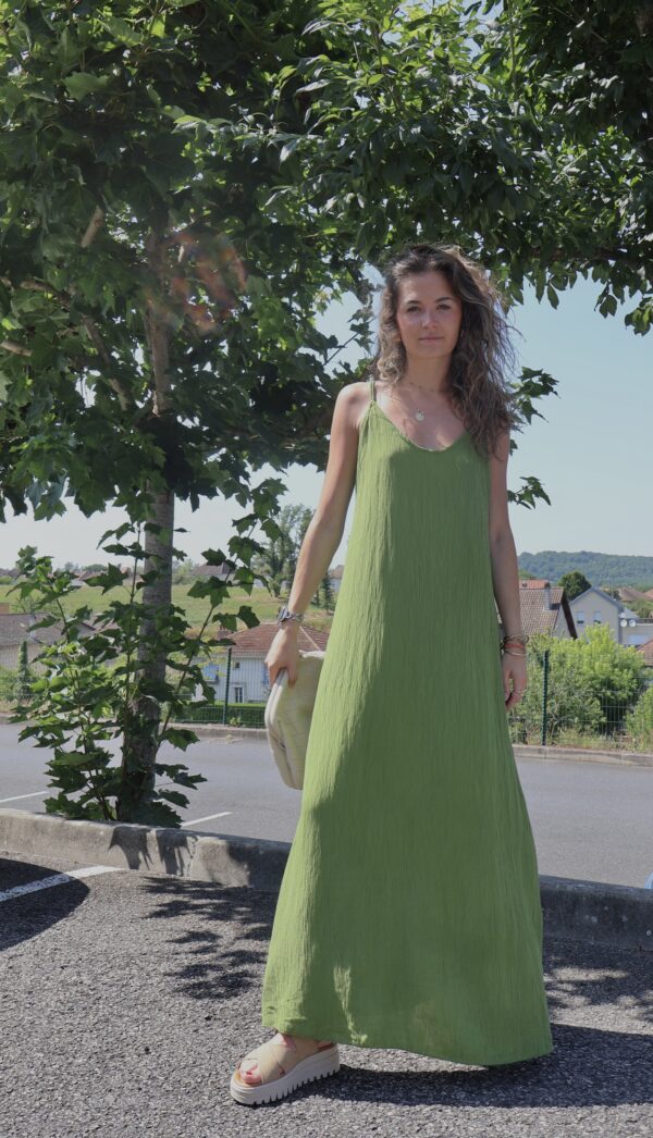 ROBE LONGUE DOS PERLES GREEN – Image 3