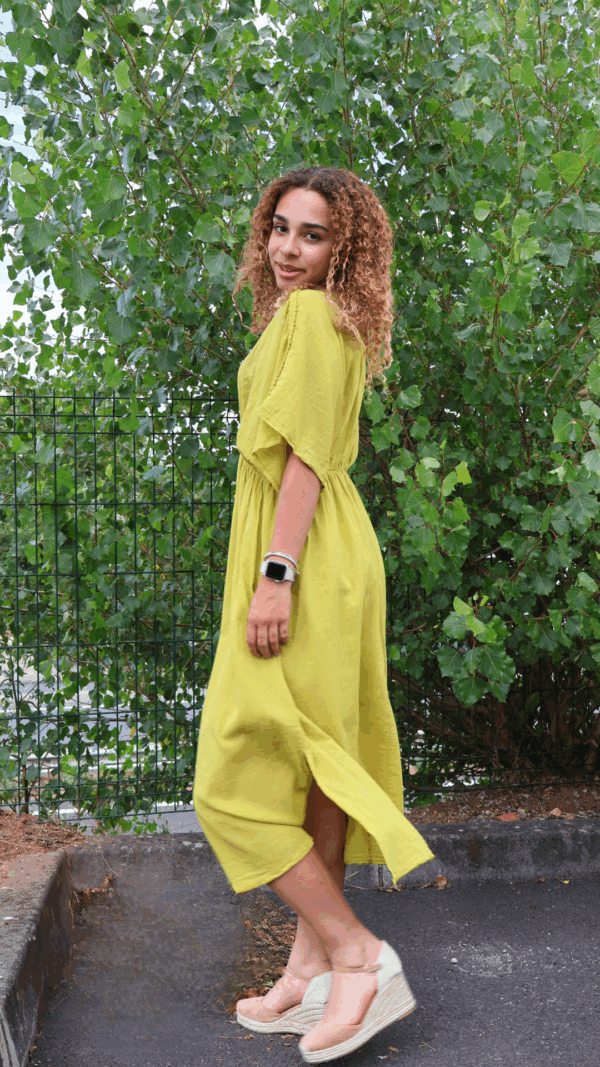 Robe longue CAPRI - Vert Anis – Image 4