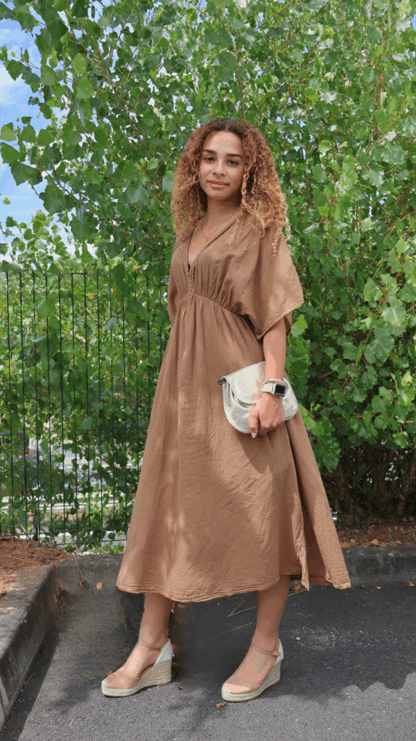 Robe longue CAPRI – Camel