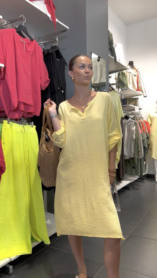 ROBE PALMIERS DOS YELLOW
