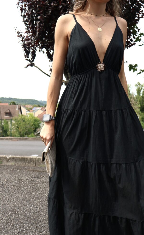 Robe longue SOLEIL - Black – Image 3