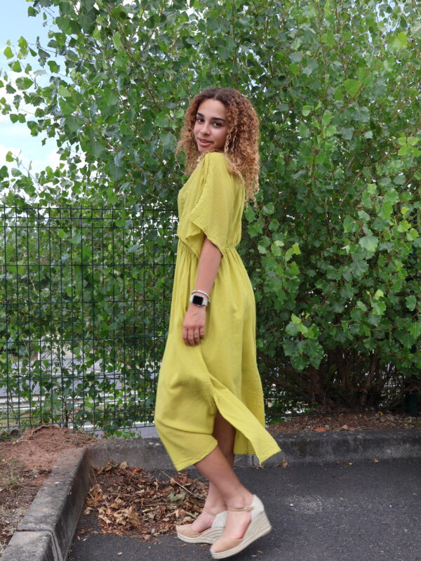 Robe longue CAPRI - Vert Anis – Image 2