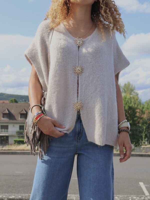 Gilet BROCHES SOLEIL - Beige