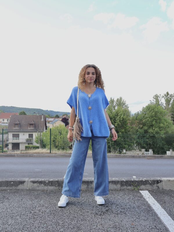 Gilet BROCHES SOLEIL - Bleu Azur – Image 2