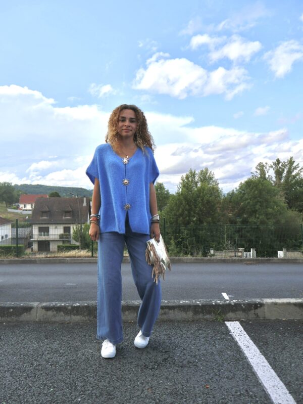 Gilet BROCHES SOLEIL - Bleu Azur – Image 5