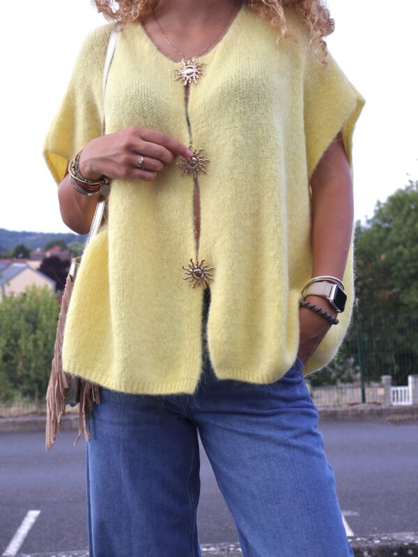 Gilet BROCHES SOLEIL - Jaune Citronné