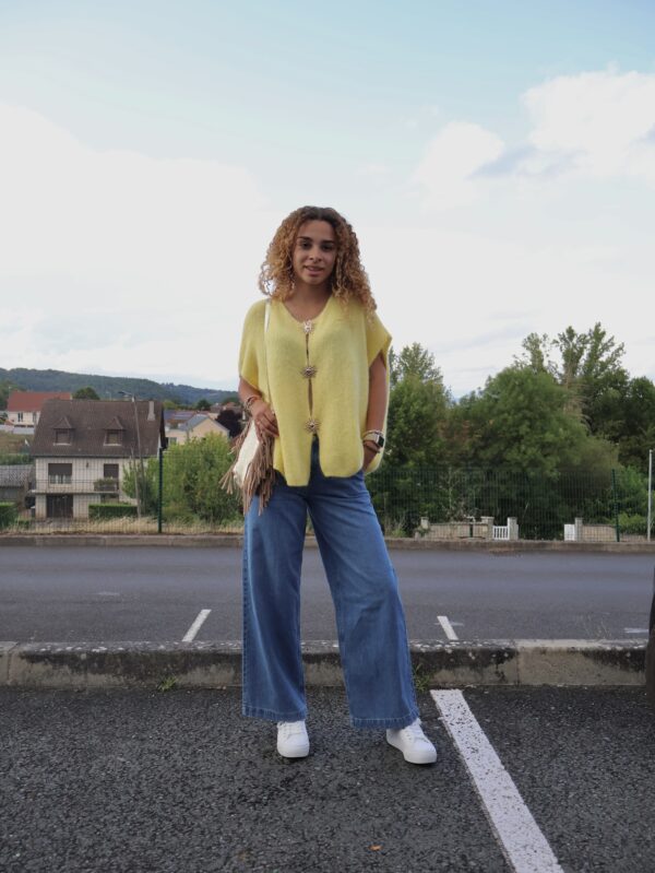 Gilet BROCHES SOLEIL - Jaune Citronné – Image 4