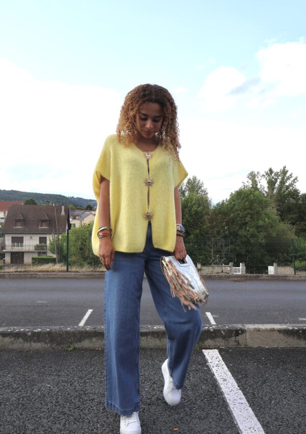 Gilet BROCHES SOLEIL - Jaune Citronné – Image 3