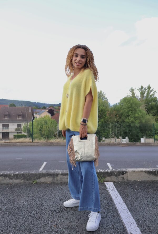 Gilet BROCHES SOLEIL - Jaune Citronné – Image 2