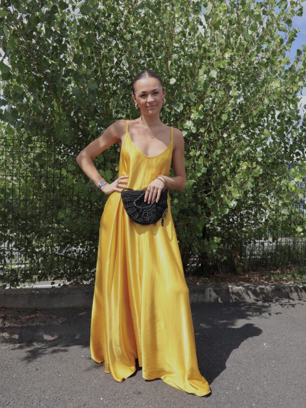Robe longue SATIN - Ocre