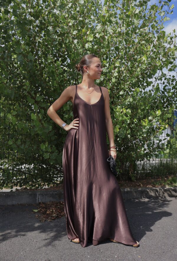 Robe longue Satin - Choco