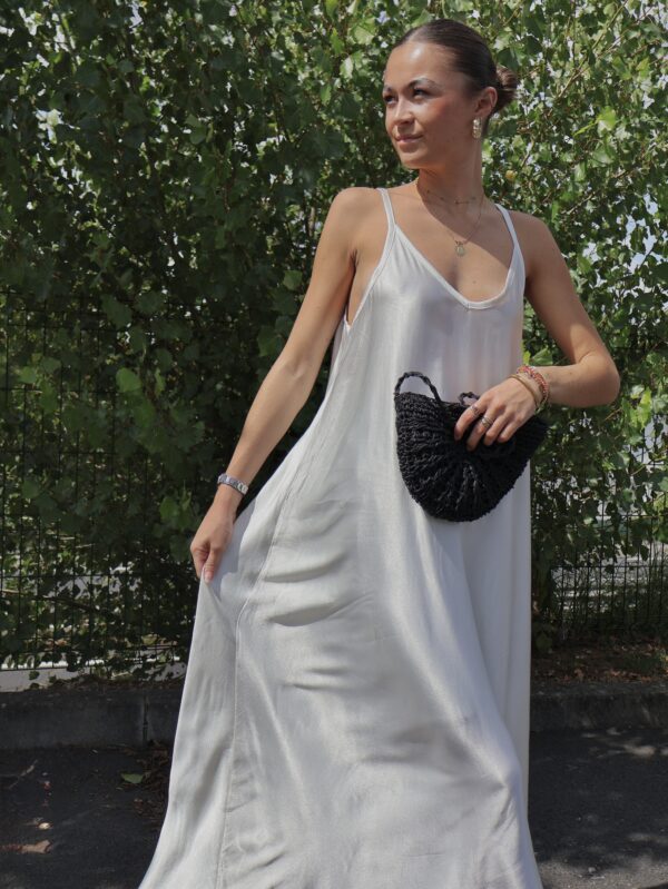 Robe longue SATIN - Ecru – Image 4