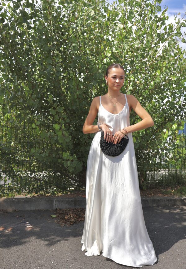 Robe longue SATIN - Ecru – Image 3