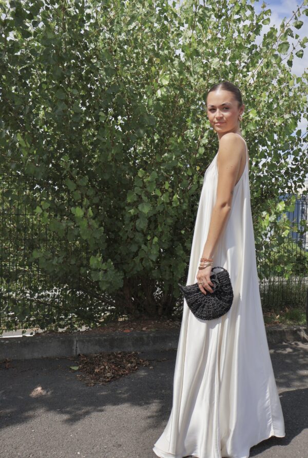 Robe longue SATIN - Ecru – Image 5