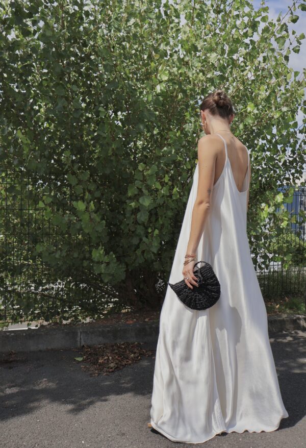 Robe longue SATIN - Ecru – Image 2
