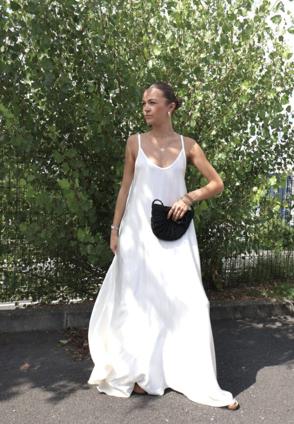 Robe longue SATIN - Ecru