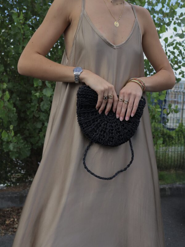Robe longue SATIN - Camel – Image 3