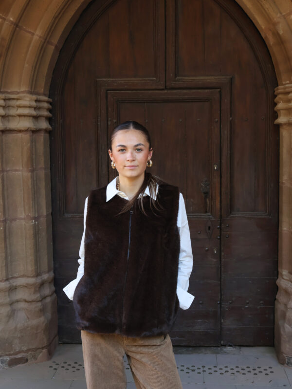 Gilet sm fourrure synthéthique - Vison – Image 3